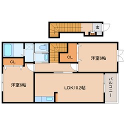 畠田駅 徒歩18分 2階の物件間取画像